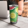 thumbnail image 4 of 20 Oz Watermelon and Lemon Coffee Tumbler Double Wall Insulated Stainless Steel Water Bottle | Metal Reusable Thermoses Flask with Cup Cap | Leak & Sweat Proof with Anti-Dust Lid, 4 of 7
