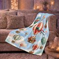 thumbnail image 6 of Whimsical Holiday Hot Air Balloon Scene Cheerful Festive, Festive Holiday Scene, Warm Flannel Blanket for Cabin and Lodge, Art Lovers Christmas Gift, Festive Home Decor, 6 of 9
