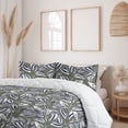 thumbnail image 2 of Ambesonne Tropical Down Alternative Quilt Comforter, Foliage Flowers Dots Art, Queen, Dark Lavender and Sage Green, 2 of 5