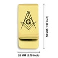 thumbnail image 2 of Stainless Steel Masonic Square and Compass Symbol Classic Slim Money Clip Credit Card Holder, 2 of 2