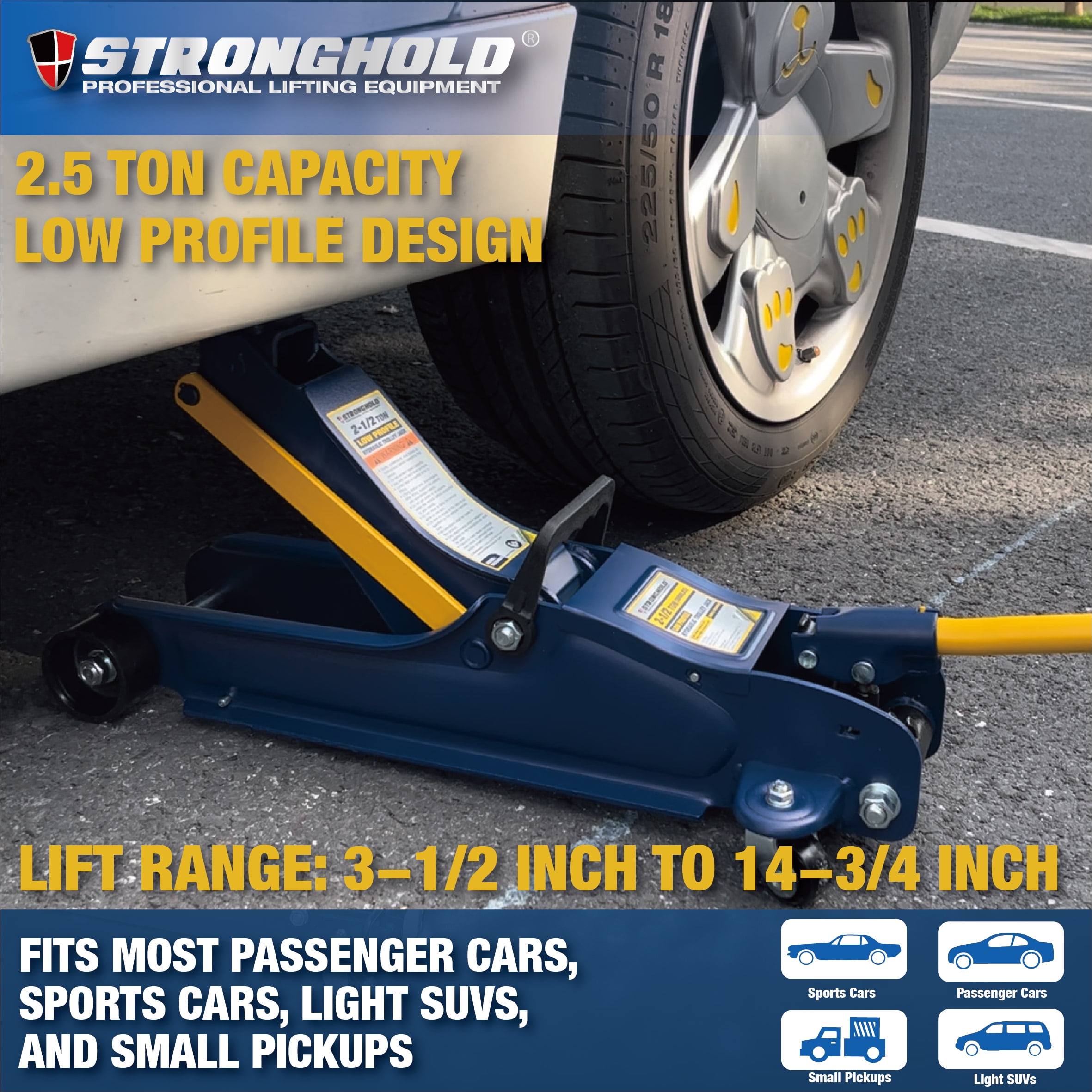 STRONGHOLD 2.5 Ton(5000LBS) Hydraulic Low Profile Trolley Jack-TH22502D