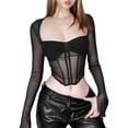 thumbnail image 5 of EDFBUYKRS Women's Pintuck Ruffle Blouse with Long Sleeves, Sizes L, 5 of 9