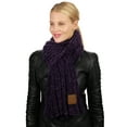 thumbnail image 2 of C.C Women's Ultra Soft Chenille Ribbed Thick Warm Knit Shawl Wrap Scarf-Dark Purple, 2 of 4