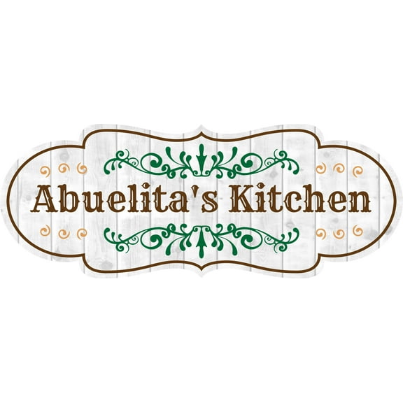 Designer Plus Abuelita's kitchen Door or Wall Sign | Funny Spanish Signs For Stores & Businesses - Large