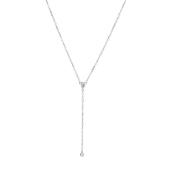 ARAIYA 925 Sterling Silver Round Diamond Y-Necklace for Women (1/10 Cttw, H-I Color), 19”
