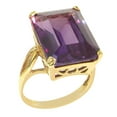 thumbnail image 1 of LBG Solid 14K Yellow Gold Large 16x12mm Octagon cut Synthetic Color Changing Sapphire Ring- Sizes 5 to 12, 1 of 5