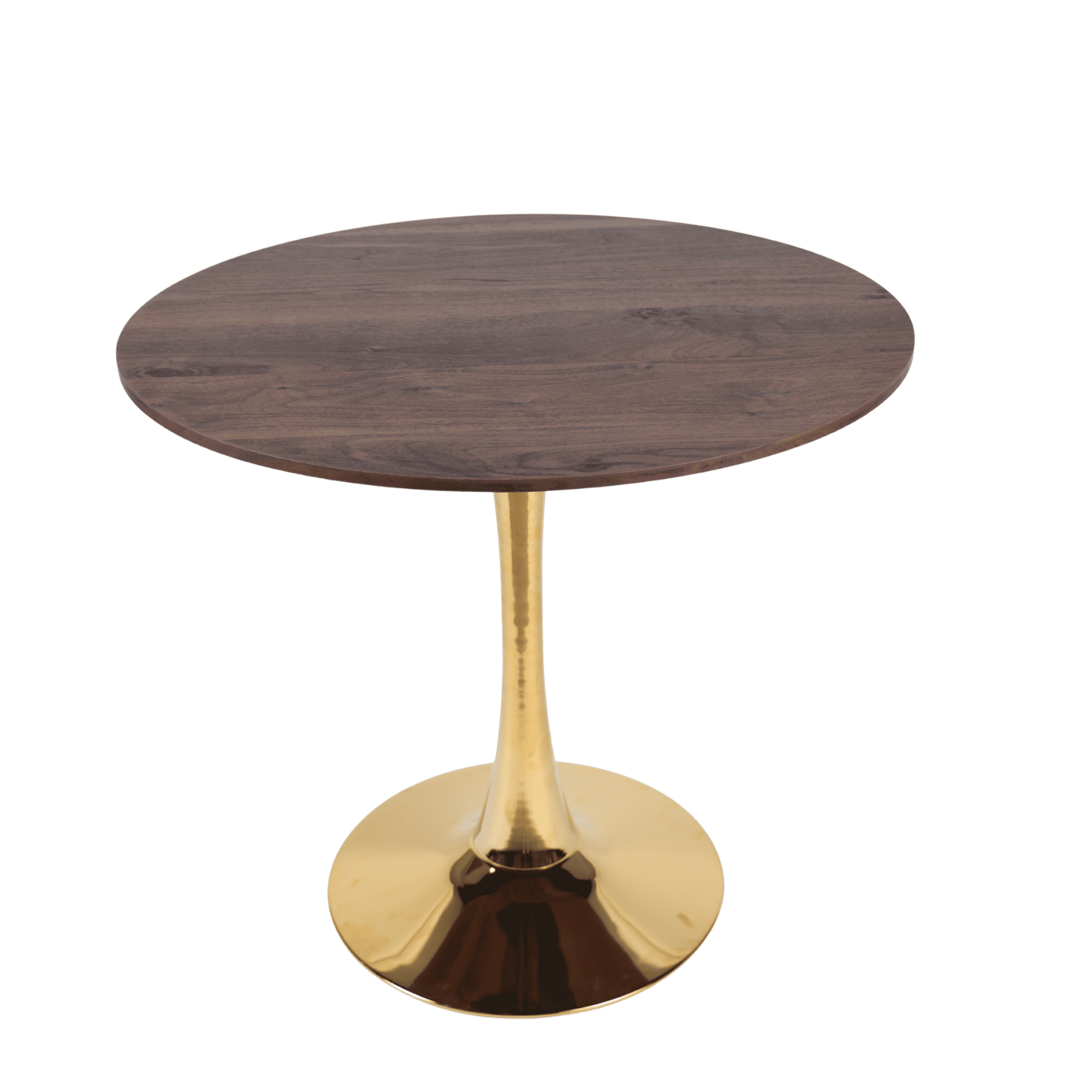 Euroco 31.5" Round Dinning Table for 4,Modern Kitchen Table with Metal Pedestal Base & Tulip Design for Dining, Tea & Lounge,Sturdy Base,Walnut