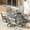 Gray-Gray, variant on Vicllax 7-Pcs Round Outdoor Patio Dining Set Table and Chair Modern Style Metal, with Umbrella Hole