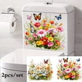 thumbnail image 5 of Lavish Cover 2-Pack Wildflower & Butterfly Toilet Decal Stickers, Waterproof Removable Watercolor Floral Bathroom Decals for Toilet Tank, Seat & Bathtub, 5 of 11