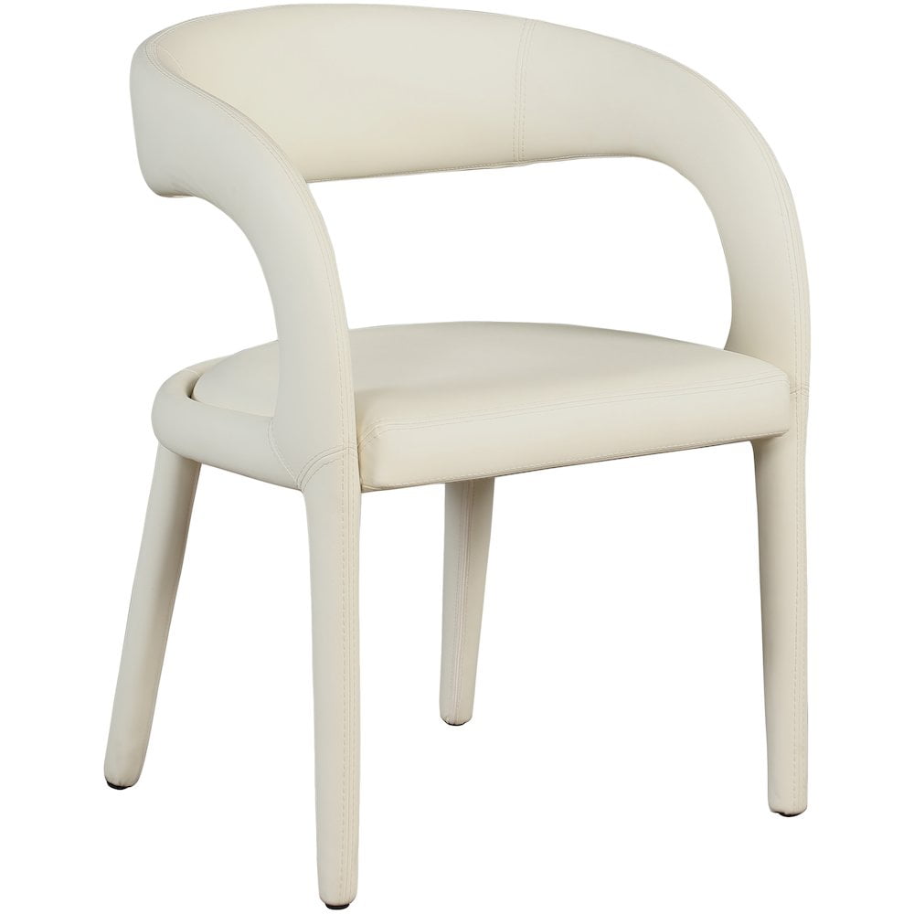 Meridian Furniture Sylvester Cream Vegan Leather Dining Chair