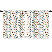 Blackout Kids Curtains,Cartoon Construction Vehicles Trees Childrens Insulated Curtains Set Of 2,Bedroom Essentials,Toddler Room Decor 52"x63"