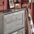 thumbnail image 5 of Haotian Shoe Storage Cabinet Entryway, Freestanding Shoe Cabinet with 3 Flip-Drawers Fully Enclosed Tall Shoe Rack Shoe Organizer, Grey, FSR137-L-HG, 5 of 17