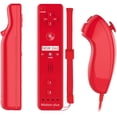 thumbnail image 1 of Manette Wii Compatible avec Nintend Wii, Wii U avec Motion Plus, 1 Paquet Télécommande Wii et Manette Nunchuck avec Étui en Silicone et Dragonne (Rouge), 1 of 6