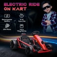 thumbnail image 4 of Aosom 24V 8.1 MPH Electric Go Kart with Music, Horn, Slow Start, Red, 4 of 10