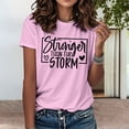 thumbnail image 6 of Ankishi Funny T-Shirts for Women Stronger Than The Storm Summer Graphic Tees Casual Crew Neck Tops Short Sleeve for Travel Dating, 6 of 7