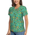 thumbnail image 2 of Xecao Funny Animals in Jungle for Women's V-Neck T-Shirts-Elegant Half-Sleeve Tops Perfect for Summer-X-Large, 2 of 5