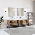 thumbnail image 4 of Bianco 84" Wood Vanity in Light Brown with  Composite Stone Top with Mirror, 4 of 15