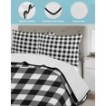 thumbnail image 4 of Farmhouse Checkered Full Size Down Alternative Comforter, Lightweight Comforter Quilt Bedding Set with Pillow Shams Black White Buffalo Plaid All Seasons Bed Comforter Duvet Insert 78"x90", 4 of 7