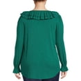 thumbnail image 2 of Terra & Sky Women's Plus Size Smocked Cuff Ruffle Tee, 2 of 5