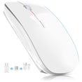 thumbnail image 1 of Ratón Óptico Inalámbrico YOMYM Blanco Recargable con Receptor USB y Adaptador Tipo-c para Computador, 1 of 7