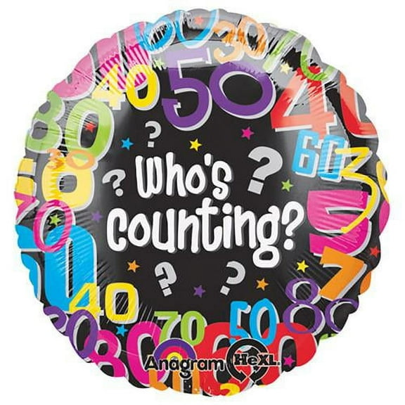 LOONBALLOON Birthday-over-the-hill Balloons, 18″ WHO'S COUNTING
