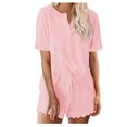 thumbnail image 1 of Ensembles de Pyjama pour Femmes 2 Pcs, 2 Pcs Mode Décontractée Chemisier à Manches Courtes et Pantalon Ensemble de Pyjama, 1 of 2