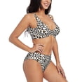thumbnail image 2 of Kdxio Heart Leopard Print Women's 2 Piece High Waisted Wrap Spaghetti Strap Summer Swimsuit Bikini Set-XX-Large, 2 of 7