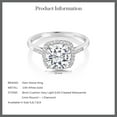 thumbnail image 7 of Gem Stone King 10K White Gold Moissanite and White Diamond Women Engagement Ring (1.95 Cttw, Cushion Cut 8MM, Available in Size 5, 6, 7, 8, 9), 7 of 7