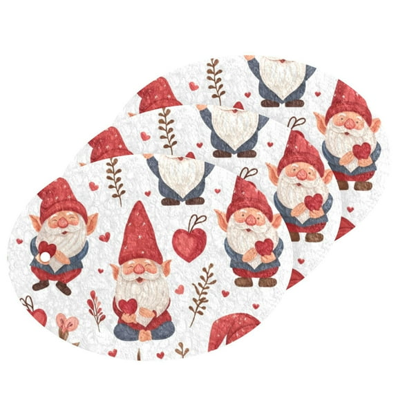 Leaves Hearts Gnomes 3 Pack Dish Sponges Bulk Natural Sponges Compressed Sponges Non-Scratch for Kitchen Cleaning Dishes