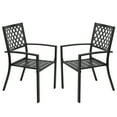 thumbnail image 5 of Nuu Garden Outdoor Patio Chair Set of 2 Bistro and Dining Chairs, Powder-coated Finish and Iron Frame, for Outdoor and Indoor Space, Patio, Deck, Garden, Backyard, Balcony, Black, 5 of 10