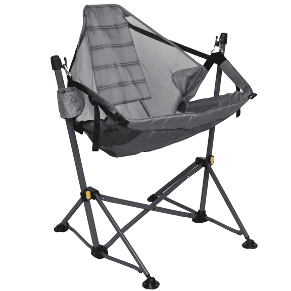 Ozark Trail Steel Folding Hammock Chair with Padded Seat, Gray