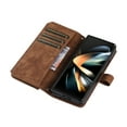 thumbnail image 6 of Crossbody Wallet Case for Samsung Galaxy Z Fold 6 with RFID Blocking Card Slot Holder, Magnetic Flip Folio Purse Case, PU Leather Zipper Handbag with Detachable Lanyard Strap Phone Case,Brown, 6 of 11
