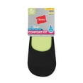 thumbnail image 2 of Hanes Comfort Fit Women's Mid Sport Invisible Liner Socks, Extended Sizes, 6-Pairs Black 8-12, 2 of 3
