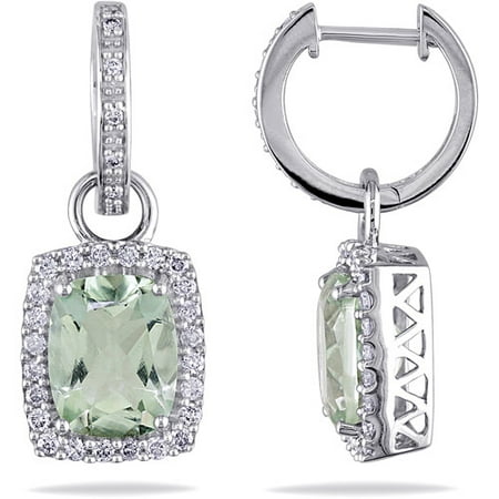 carat dangle 14kt amethyst cushion earrings diamond cut clip gold