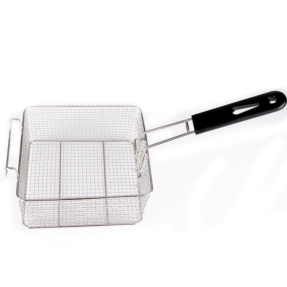 Stainless Steel Frying Basket Detachable Plastic Handle Fryer Kitchen Tool Fry Basket Strainer