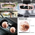 thumbnail image 5 of Renewold 14 PCS Car Seat Covers Set for Men, Auto Seat Protector with Steering Wheel Seat Belt Cover Garbage Bag Armrest Handbrake Rear View Mirror Protector Coasters, Highland Cow Pink Floral, 5 of 7