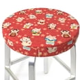 thumbnail image 3 of Gukieu Japanese Maneki Cats Print Round Chair Cover, Dust-proof and Non-slip Bar Chair Protective Cover, Suitable for Bars, Restaurants, Offices-13 inch, 3 of 7