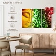 thumbnail image 5 of Elephant Stock Flower And Buddha Wall Art - Horizontal Multi Panel Canvas - Living Room Wall Decor - People Multi Panel - Orange And Green Decor - 50" x 32", 5 of 8