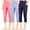 Navy Blue+blue+pink, variant on 3-Pack High Waist Yoga Pants for Girls - Athletic Workout Capri Leggings with Side Pockets, Perfect for Running, Dance, and Fitness, Sizes S-XXL