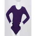 thumbnail image 3 of TiaoBug Girls Long Sleeve Ballet Dance Leotard One Piece Gymnastics Jumpsuit Unitard 3-12 Purple 6, 3 of 4