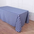 thumbnail image 4 of BalsaCircle 90" x 132" Checkered Tablecloth Wedding Party Table Linens Navy Blue and White, 4 of 9