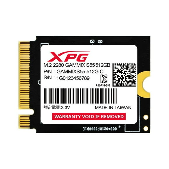 SSD XPG GAMMIX S55 NVMe, 512GB, M.2, 3000 MB/s Escritura, 5000 MB/s Lectura, PCI Express 4.0.