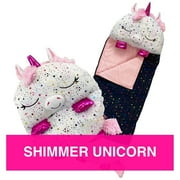 Happy Nappers: Pillow & Sleepy Sack Large - Shimmer Unicorn - 66 x 30, 2-In-1: Plush Animal Opens Into Sleeping Bag, Soft Play Character, Kids 7+