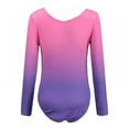 thumbnail image 7 of Kids Girls Long Sleeve Gymnastic Leotard Color Gradient Sparkly Ballet Dance One Piece Outfit Practice Outfits, 5-12 Years, 7 of 7