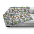 thumbnail image 3 of Cartoon Soft Flannel Fleece Throw Blanket, Style Animals Lion Zebra Frog Dinosaur Crocodile Bat Fun Illustration, Cozy Plush for Indoor and Outdoor Use, 50" x 70", Multicolor, by Ambesonne, 3 of 6