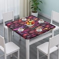 thumbnail image 3 of Colorful Mushroom Fantasy Black Pattern Square Fitted Tablecloth with Elastic Edge,Square Table Cover,Washable Elastic Table Cover for Home Kitchen Party Decor 34"x34", 3 of 6