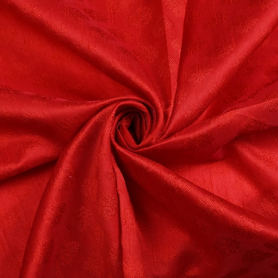 eloria Damask Embroidered Brocade Jacquard Sewing Apparel Making Fabric by the Yard Kurta Dress Apparel Cloth, Color: Red