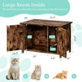 thumbnail image 2 of YEXJ Cat Litter Box Enclosure,Litter Box Furniture Hidden with Barn Door,Wooden Cat Washroom Furniture,Cat House,End Table, Fit Most of Litter Box-Rustic Brown, 2 of 10