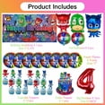 thumbnail image 2 of Pj Masks 4th Tableware Balloons Cake Toppers Backdrop Banner Supplies Party Decor Plates Decorations, 2 of 7