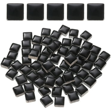 100g Square Mosaic Tiles, Ceramic Mosaic Tiles, 0.4 x 0.4Inch, Black